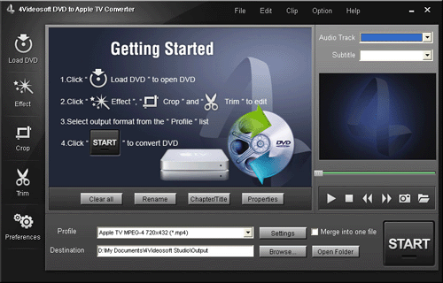 4Videosoft DVD Apple TV 変換