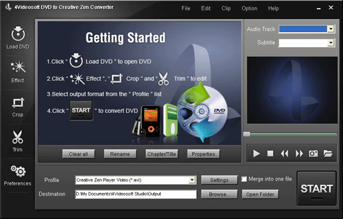 4Videosoft DVD Creative Zen 変換