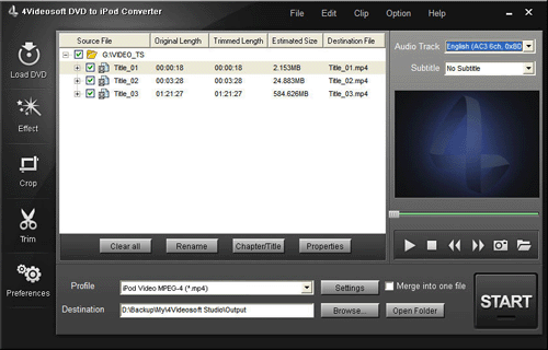 4Videosoft DVD iPod 変換 -  DVDを追加する