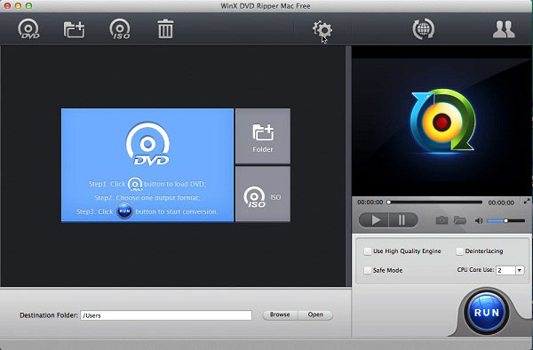 WinX DVD Ripper Mac FreeでDVDをMP4に変換