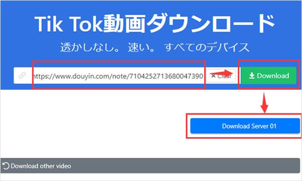 SnapTikの「Tik TikTok動画ダウンロード」