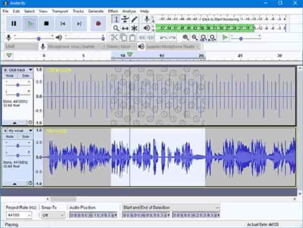 Audacity　カット