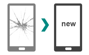 壊されたスマホから新しい携帯に